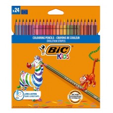 LÁPIS DE CORES BIC EVOLUTION STRIPES 24 CORES